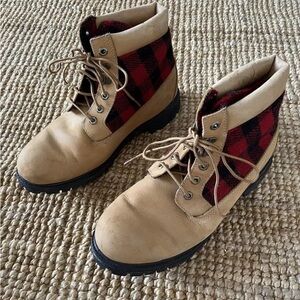 Timberland Plaid Flannel Work Boots Men’s Size 10 M